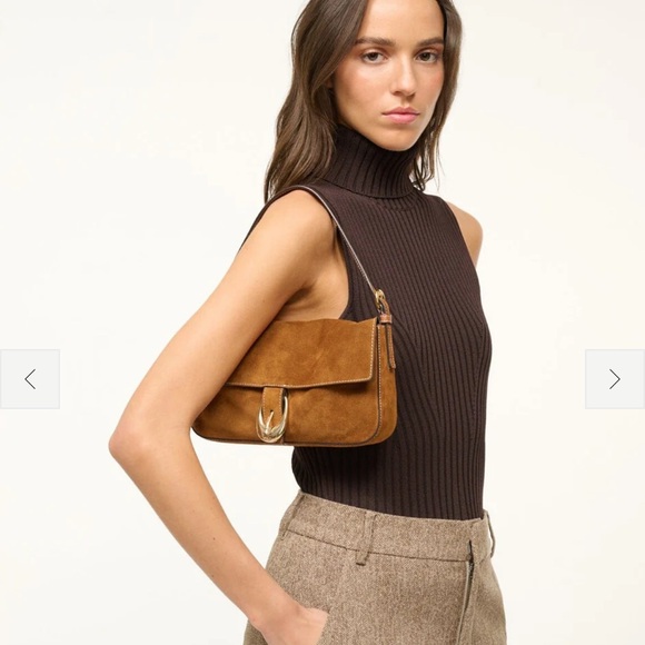 STAUD Harlow Tan Suede Shoulder Bag - Picture 2 of 4
